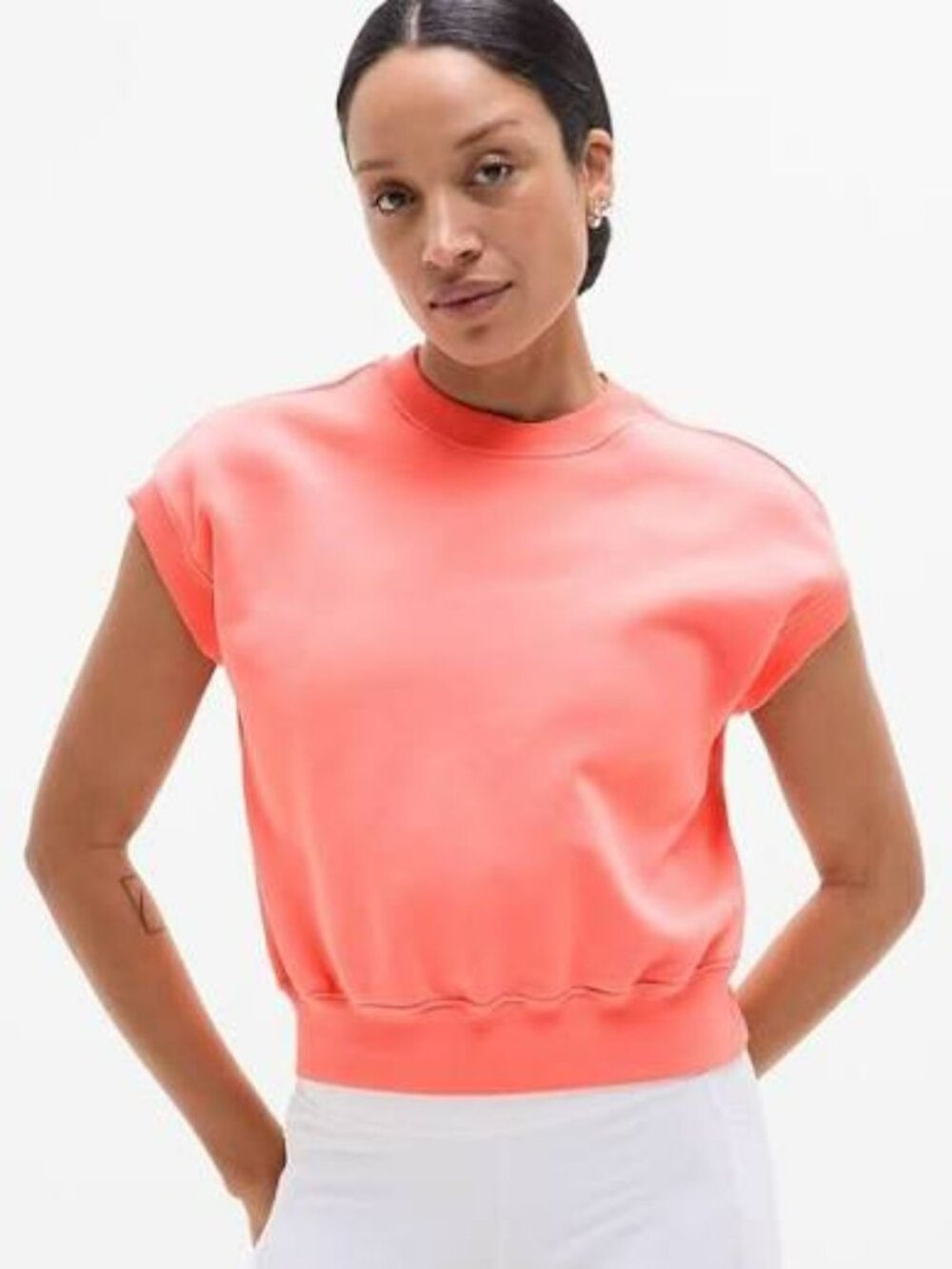 Athleta Heavyweight Terry Dolman Tee Mimosa Pink S